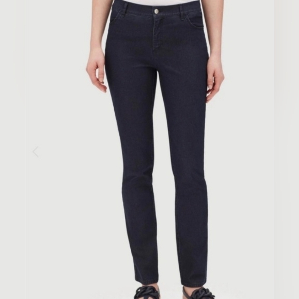 Lafayette 148 New York Straight Leg Jeans Indigo Blue Size 12